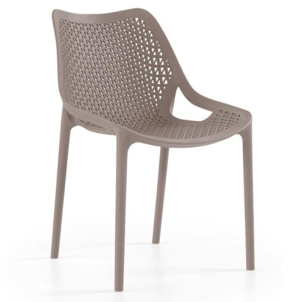 Oxy 810 x 500 Plastic Side Chair - Turtle Dove Taupe