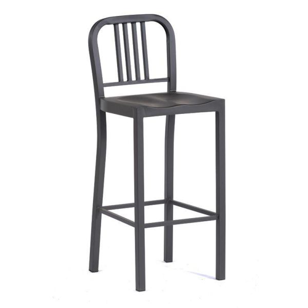 Valetta Style Metal Bar Chair - Gun Grey - 1100 x 400, Grey colour ,image 1