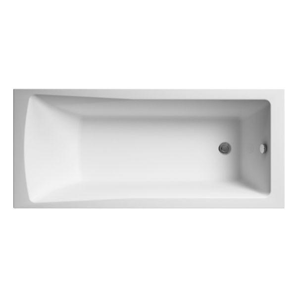 Square Single Ended Bath 1700 x 750mm - Nuie NBA410 European White, White colour ,image 1