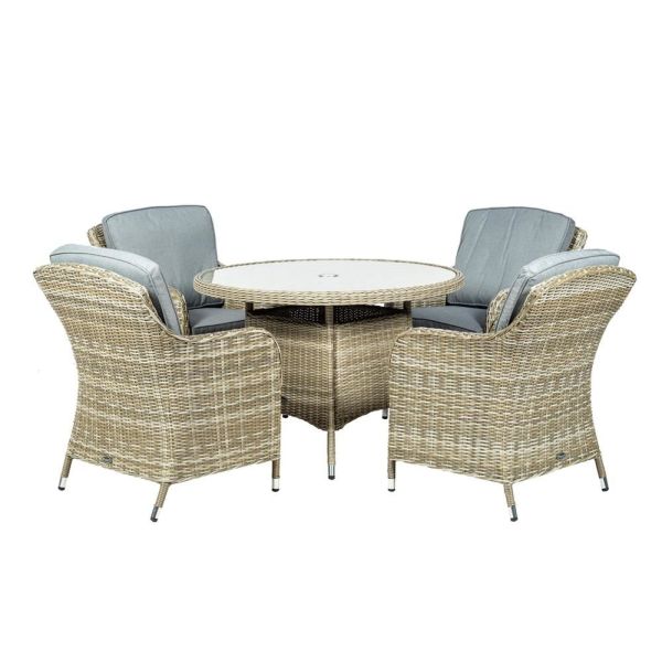 Wentworth 4 Seater Round Imperial Dining Set, Neutrals colour ,image 1