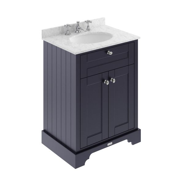 600mm Cabinet & Marble Top (3TH) - Hudson Reed LOF326 Twilight Blue, Blue colour ,image 1