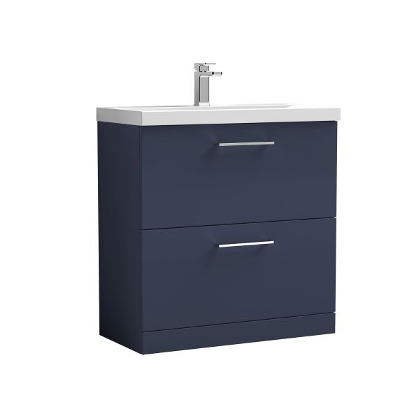 800mm Floor Standing 2-Drawer Vanity & Basin 1 - Nuie ARN2935A Blue, Blue colour ,image 1
