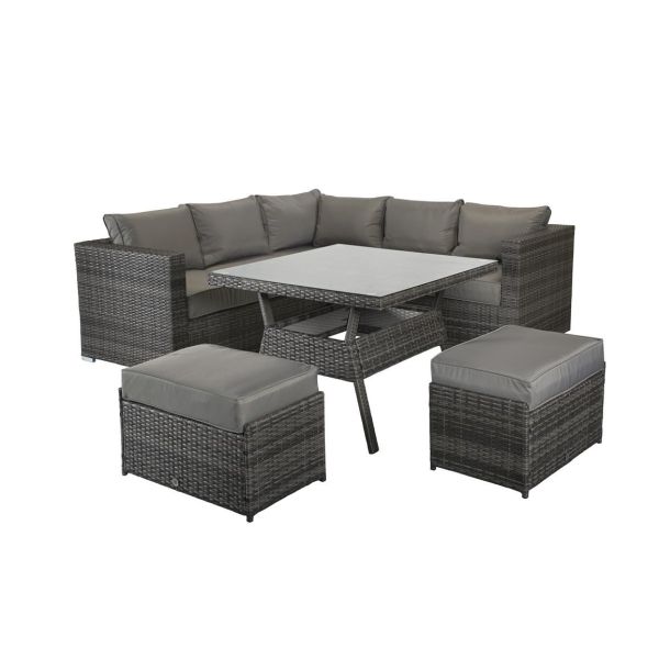 Georgia Corner Dining Set Grey, Grey colour ,image 1