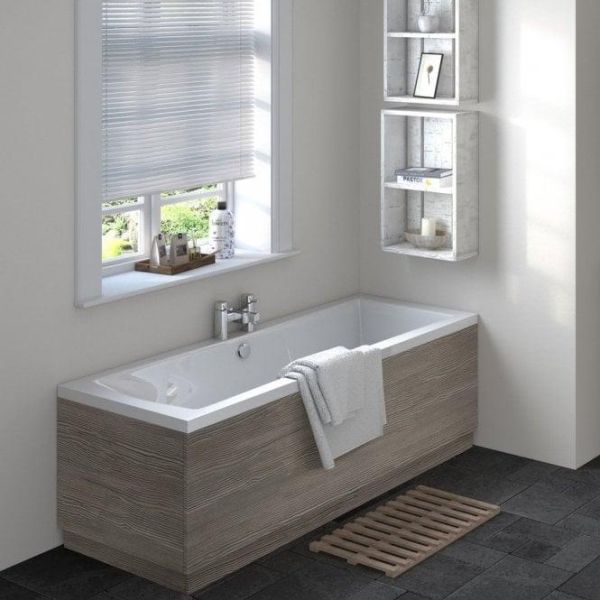 700 Bath End Panel & Plinth - Hudson Reed OFF570 Grey, Grey colour ,image 1