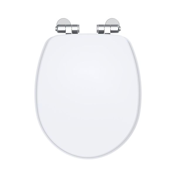 Soft Close Wooden Toilet Seat - Nuie LES197 White, White colour ,image 1