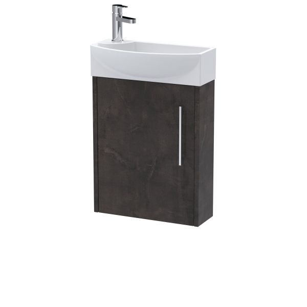 440mm Wall Hung 1 Door Unit & 1TH Basin RH - Hudson Reed JNU2661R Brown, Brown colour ,image 1
