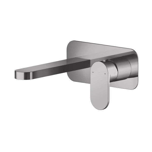 Wall Mounted 2 Tap Hole Basin Mixer With Plate - Nuie BIN728 Black, Black colour ,image 1