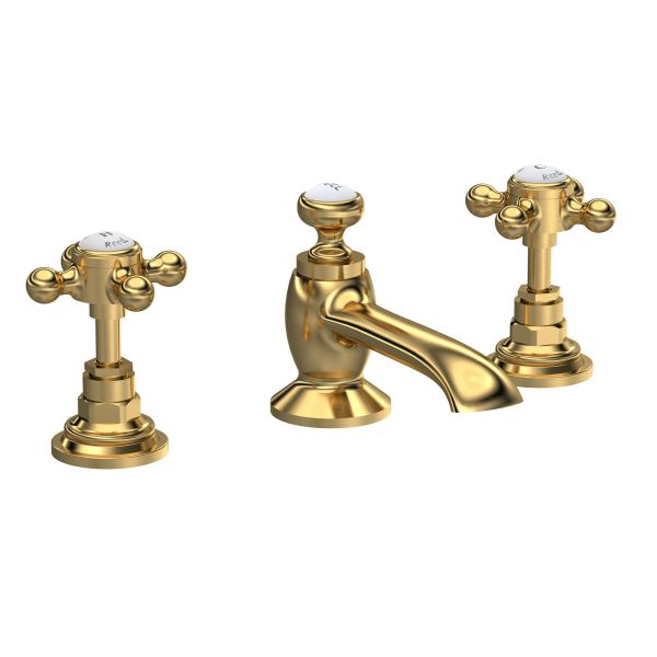 3 Tap Hole Basin Mixer - Hudson Reed BC807HX Brushed Brass, Brass colour ,image 1