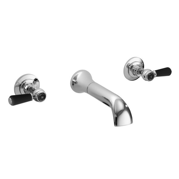 3 Tap Hole Wall Mounted Basin Mixer - Hudson Reed BC417HL Chrome, Chrome colour ,image 1