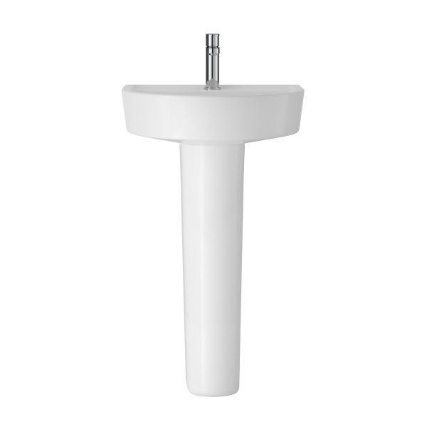 420mm Basin & Pedestal - Hudson Reed CMA002 White, White colour ,image 1