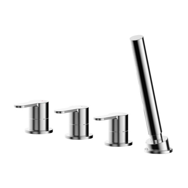 Deck Mounted 4 Tap Hole Bath Shower Mixer No Spout - Nuie ARV334 Chrome, Chrome colour ,image 1