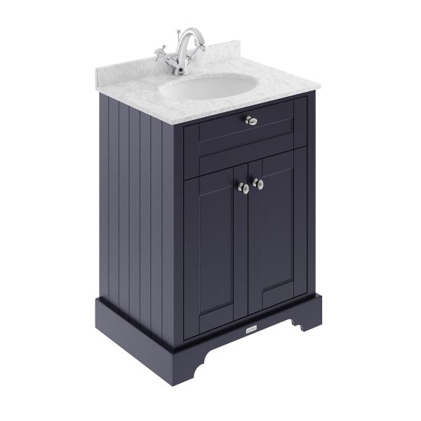 600mm Cabinet & Marble Top (1TH) - Hudson Reed LOF323 Twilight Blue, Blue colour ,image 1