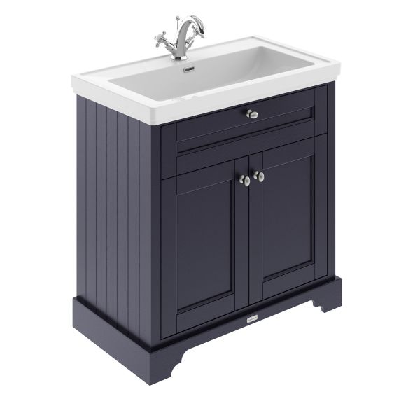 800mm 2-Door Vanity & Classic Basin 1TH - Hudson Reed LOF306 Blue, Blue colour ,image 1