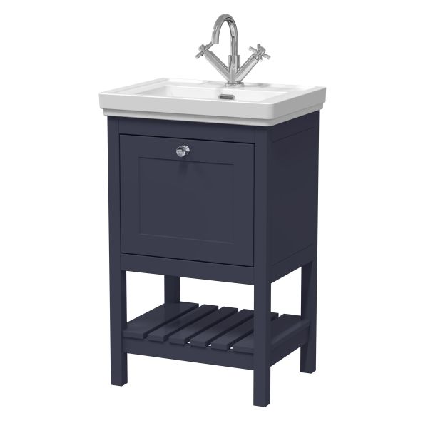 500mm Floor Standing Vanity & Basin 1TH - Hudson Reed BEX323A Blue, Blue colour ,image 1