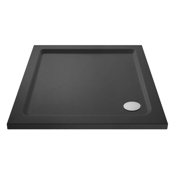 Square Shower Tray 700 x 700mm - Hudson Reed TR71002 Grey Slate, Grey colour ,image 1