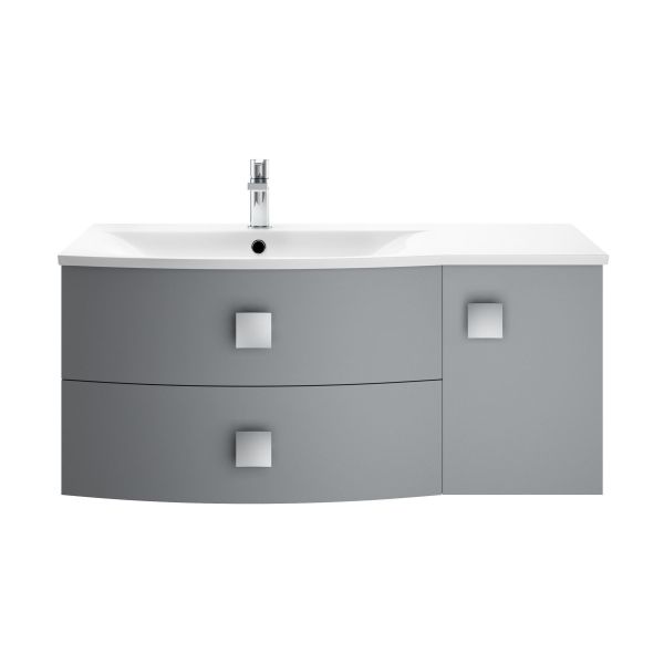 1000mm Cabinet & Basin - Left Hand - Hudson Reed SAR202L Dove Grey, Grey colour ,image 1
