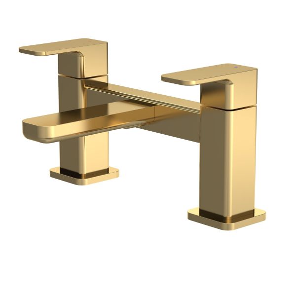 Deck Mounted Bath Filler - Nuie WIN803 Brushed Brass, Brass colour ,image 1