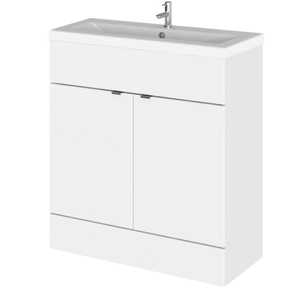 800mm Vanity Unit & Ceramic Basin - Hudson Reed CBI128A Gloss White, White colour ,image 1