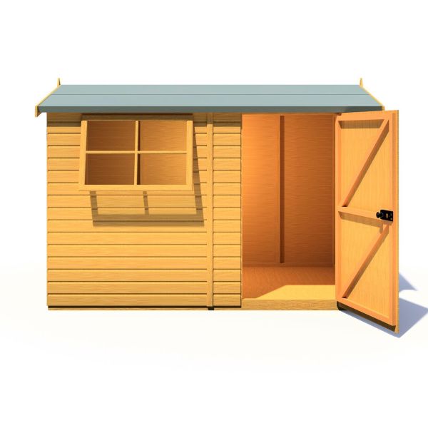 Suffolk 10 x 6 Single Door Loglap Shed - Style C