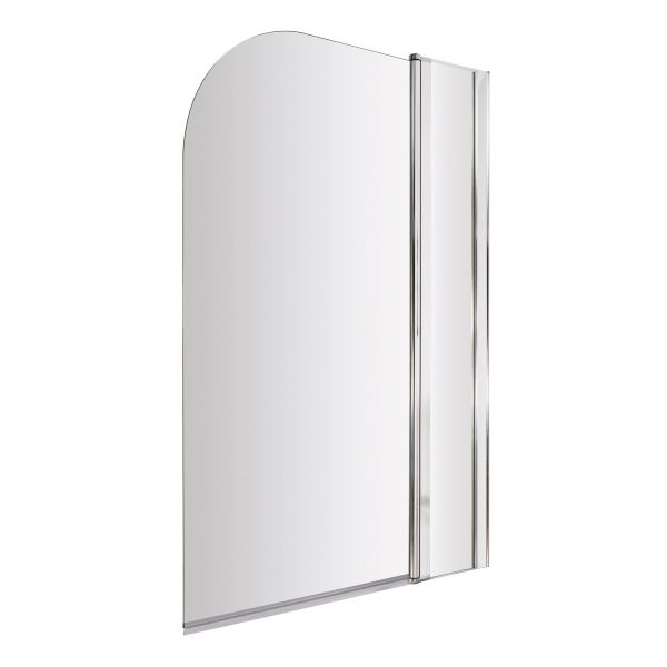 Round Bath Screen With Fixed Panel - Nuie NSS2 Chrome, Polished Chrome colour ,image 1