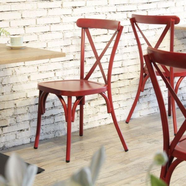 Chia 860 x 440 Metal Side Chair - Vintage Red, Red colour ,image 1