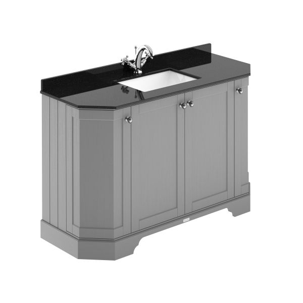 1200mm 4-Door Angled Unit & Marble Top 1TH - Hudson Reed LOF262 Storm Grey, Grey colour ,image 1
