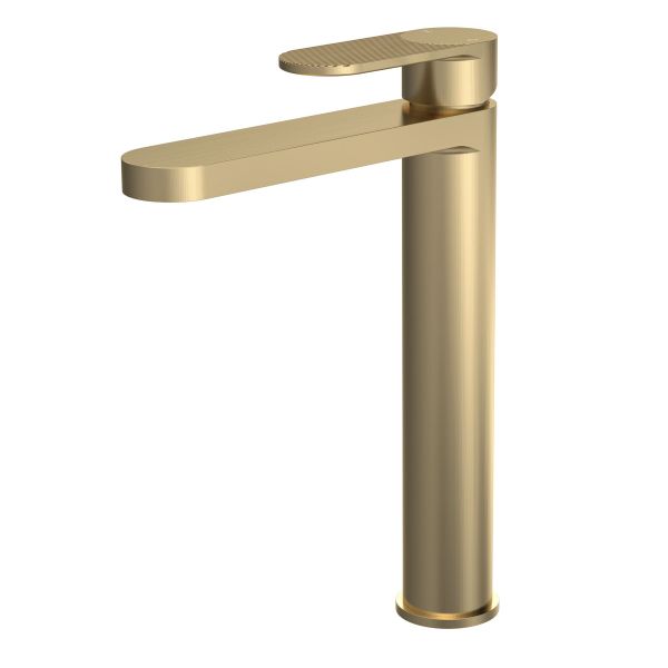 High Rise Mono Basin Mixer - Nuie BIN870F Brass, Brass colour ,image 1