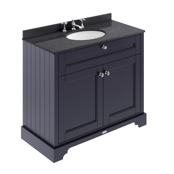 1000mm Cabinet & Marble Top (3TH) - Hudson Reed LOF379 Twilight Blue, Blue colour ,image 1