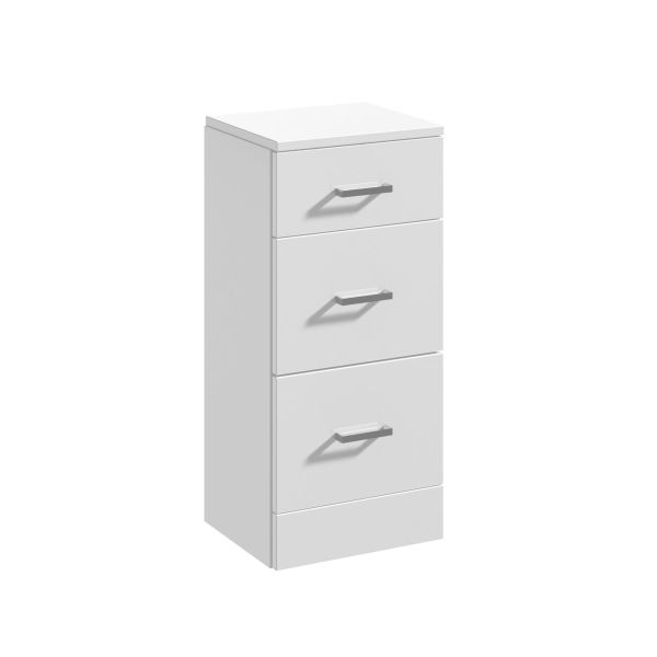 3 Drawer Unit - Nuie PRC135 Gloss White, White colour ,image 1