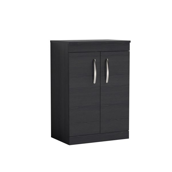 600mm Floor Standing Vanity With Worktop - Nuie ATH026W Charcoal Black, Hacienda Black colour ,image 1
