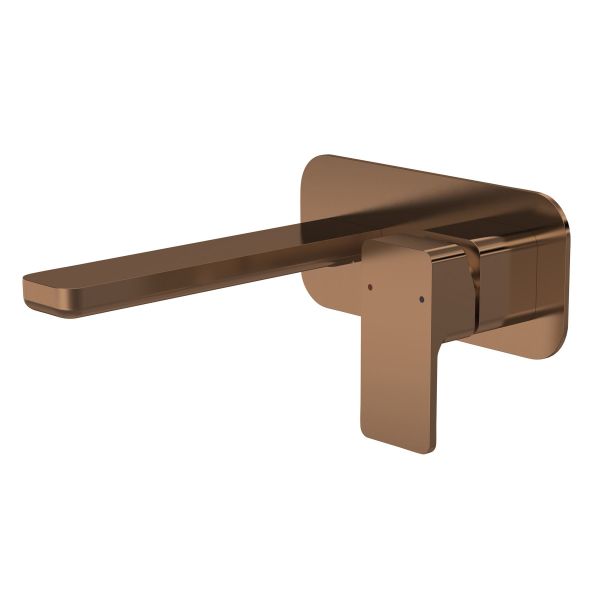 Wall Mounted 2 Tap Hole Basin Mixer With Plate - Nuie WIN1528 Brass, Brass colour ,image 1