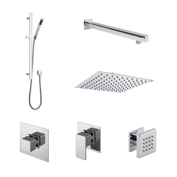 3 Outlet Windon Bundle With Stop Taps - Nuie SBS135ST3 Chrome, Chrome colour ,image 1