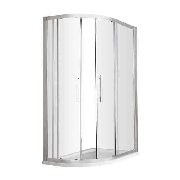 Apex 1000 x 800mm Offset Quadrant - Hudson Reed M1080Q-E8 Chrome, Polished Chrome colour ,image 1