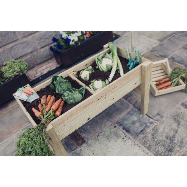 Raised Veg Trug- L100Cm X H60Cm X W52Cm By Churnet Valley, Wood colour ,image 1