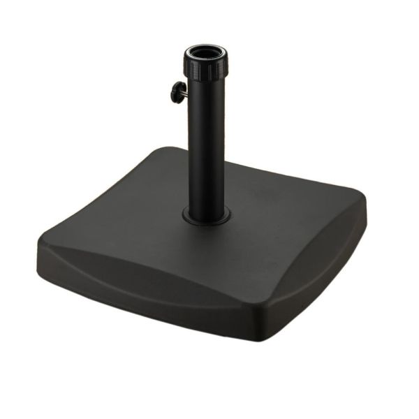 Black Polycrete Outdoor Parasol Base 25Kg Square, Black colour ,image 1
