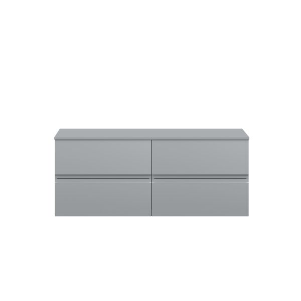 1200 Wall Hung 4 Drawer Unit & Worktop - Hudson Reed URB204W2 Grey, Grey colour ,image 1