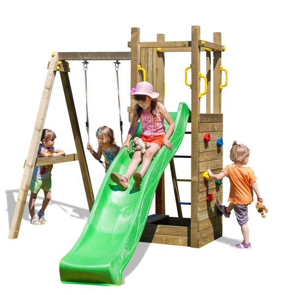 Rumble Ridge Rock Wall with Single Swing