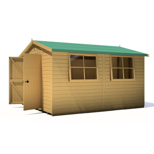 Bison 12 x 10 Double Door Loglap Shed