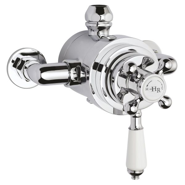 Exposed Dual Shower Valve - Hudson Reed TSVT104 Chrome, Chrome & White colour ,image 1