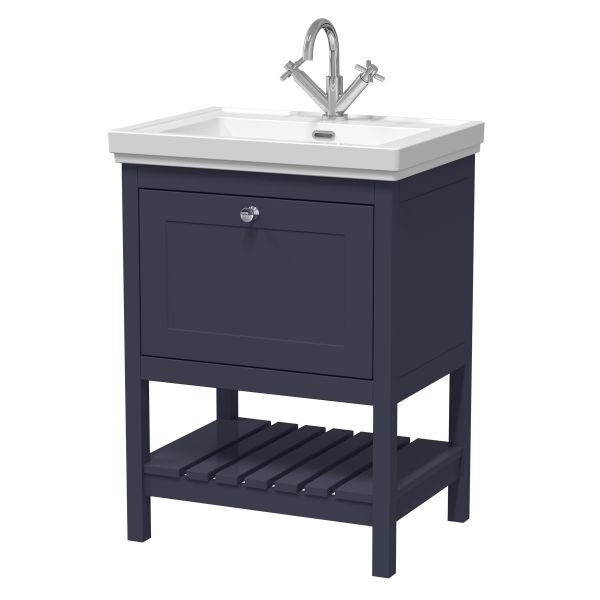 600mm Floor Standing Vanity & Basin 1TH - Hudson Reed BEX325A Blue, Blue colour ,image 1