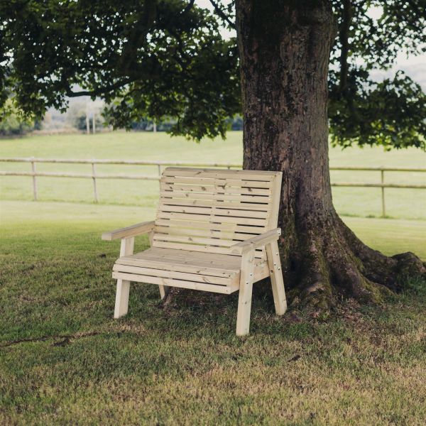 Ergo 2 Seat Bench By Churnet Valley, Wood colour ,image 1