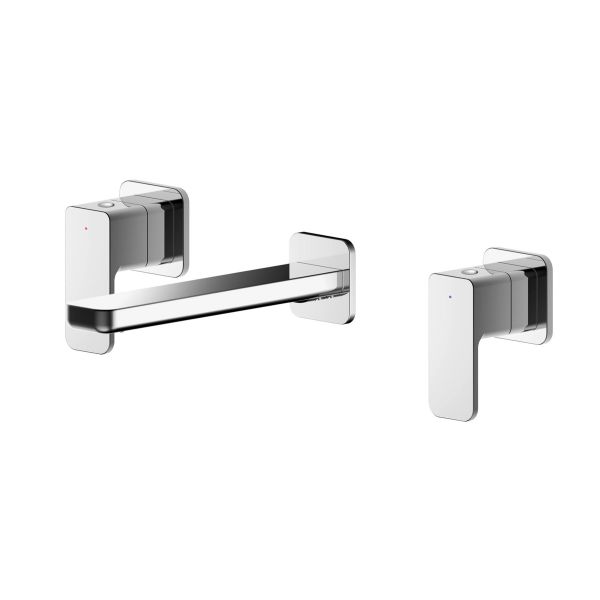 Wall Mounted 3 Tap Hole Basin Mixer - Nuie WIN317 Chrome, Chrome colour ,image 1