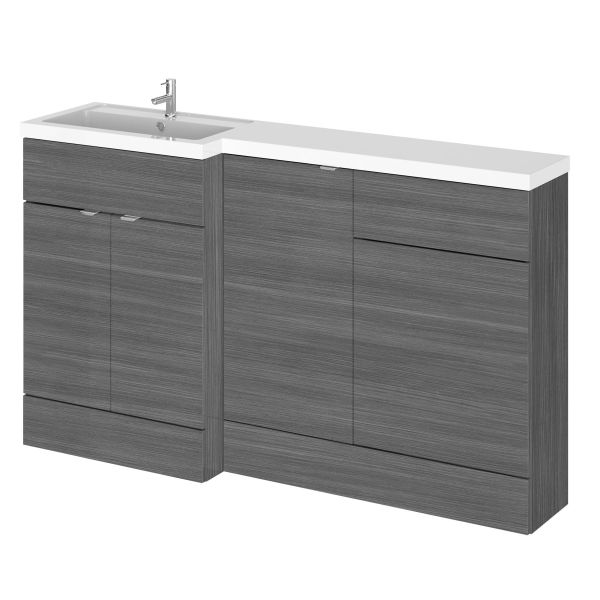 1500mm Left Hand Combination - Hudson Reed CBI515 Anthracite Woodgrain, Brown/Grey colour ,image 1