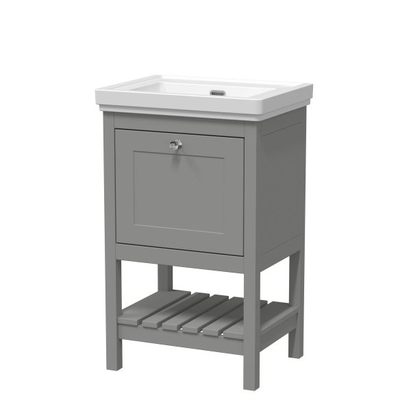 500mm Floor Standing Vanity & Basin 0TH - Hudson Reed BEX223H Grey, Grey colour ,image 1