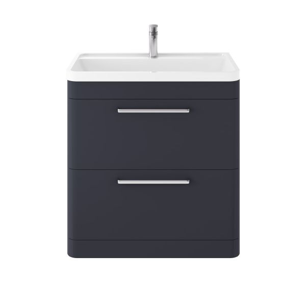 Floor Standing 800mm Cabinet & Basin - Hudson Reed SOL303 Indigo Blue, Blue colour ,image 1