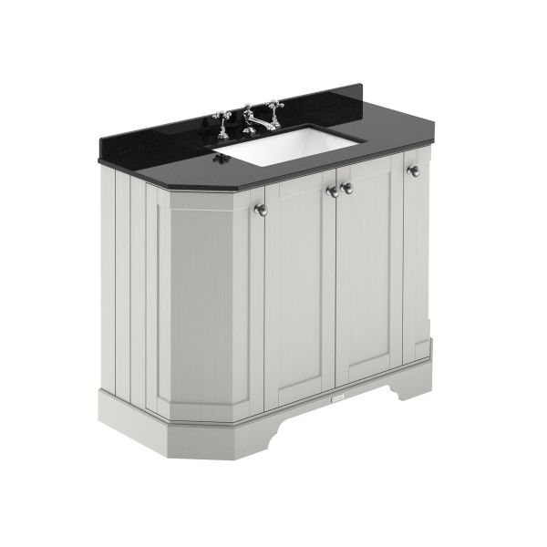 1000mm 4-Door Angled Unit & Marble Top 3TH - Hudson Reed LOF485 Timeless Sand, Grey colour ,image 1