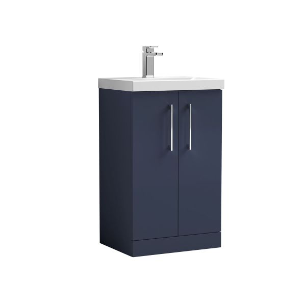 500mm Floor Standing 2 Door Vanity & Basin 3 - Nuie ARN2901D Blue, Blue colour ,image 1