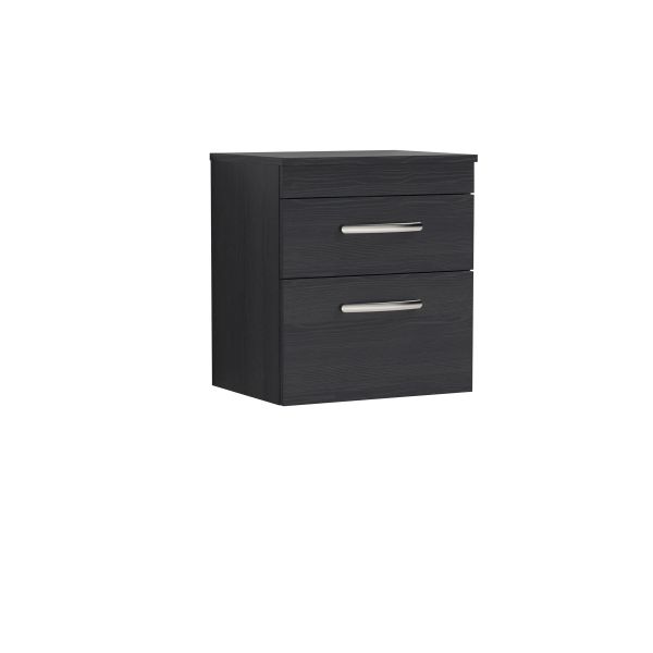 500mm Wall Hung Vanity With Worktop - Nuie ATH019W Charcoal Black, Hacienda Black colour ,image 1
