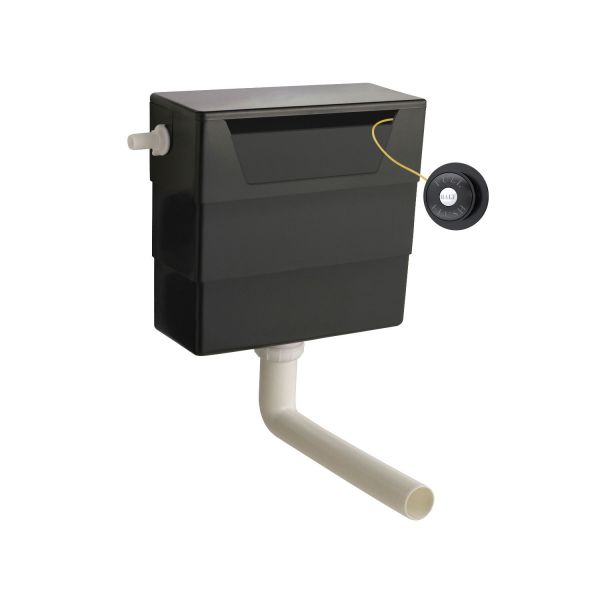 Universal Access Cistern & Black Traditional Flush Plate - Hudson Reed XTY6T02 Matt Black, Black colour ,image 1