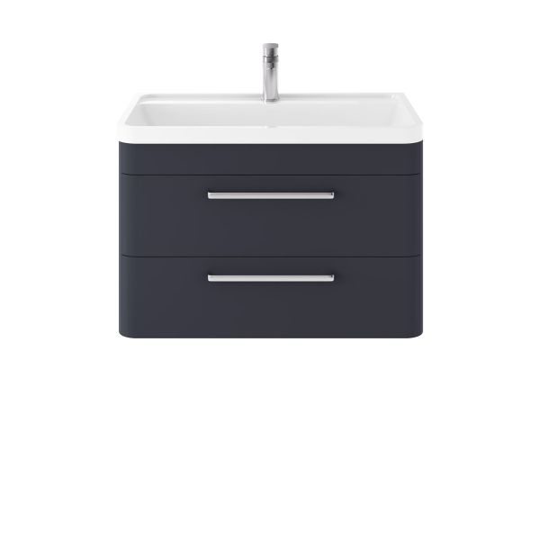 Wall Hung 800mm Cabinet & Basin - Hudson Reed SOL304 Indigo Blue, Blue colour ,image 1